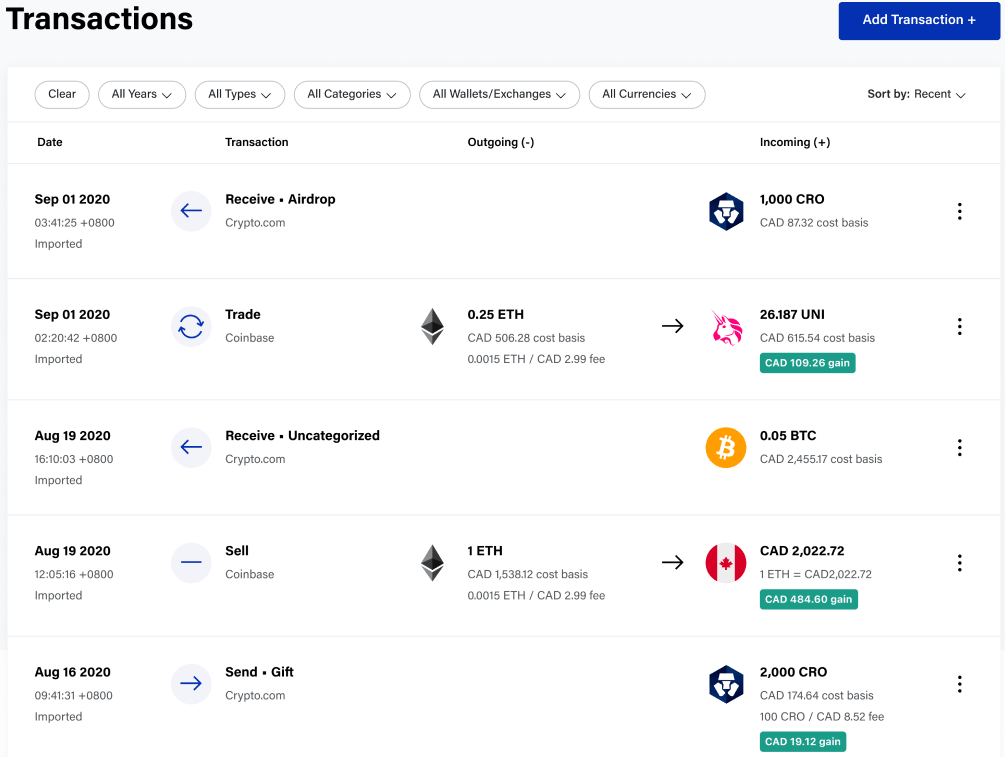 Crypto.com free tax reporting tool